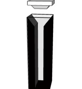 semi-micro cuvette with black walls and lid